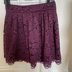 Alice + Olivia Fizer Box Pleat Skirt in Purple, Size 4
